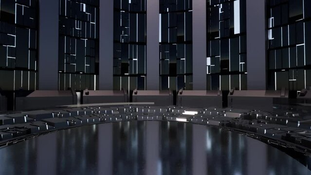 Round Platform, Virtual Entertainment Studio Set Background