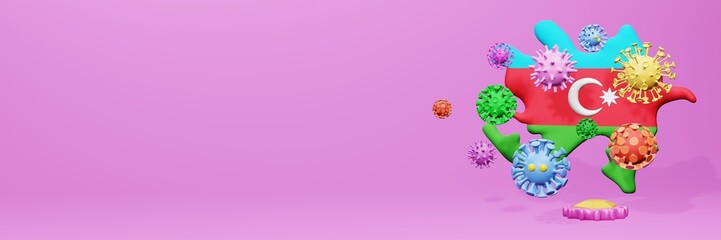 3d rendering of the spread of the covid 19 or corona virus in Azerbaijan for displaying data on websites and social media