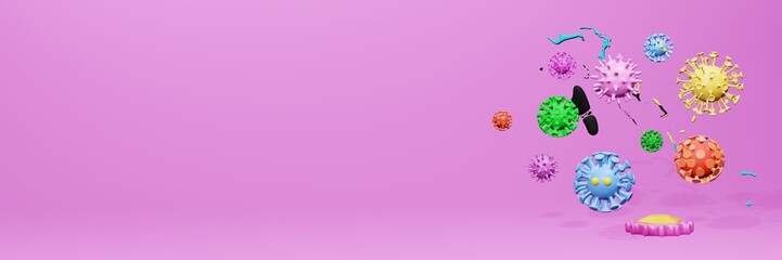 3d rendering of the spread of the covid 19 or corona virus in Bahama for Bahama data on websites and social media