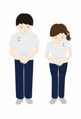 謝罪，ごめんなさい，謝るリハビリテーション職員（作業療法士, 理学療法士, 言語聴覚士）