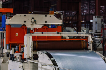 Working sheet forming machine. Profiling rolls, close up