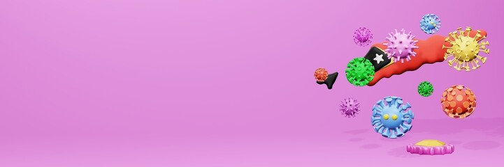 3d rendering of the spread of the covid 19 or corona virus in East Timor for displaying data on websites and social media