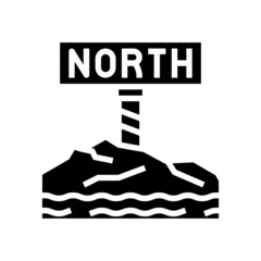 north pole glyph icon vector. north pole sign. isolated contour symbol black illustration