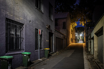 Fototapeta premium Old alleyway at night