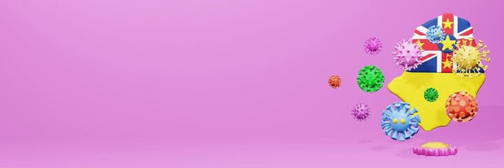 3d rendering of the spread of the covid 19 or corona virus in Niue for displaying data on websites and social media