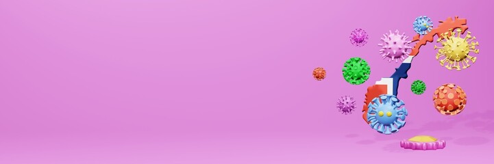 3d rendering of the spread of the covid 19 or corona virus in Norway for displaying data on websites and social media