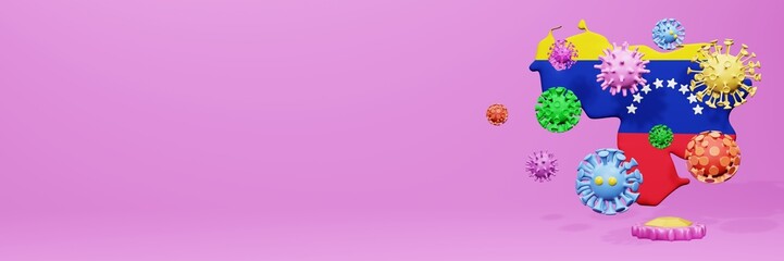 3d rendering of the spread of the covid 19 or corona virus in Venezuela for displaying data on websites and social media