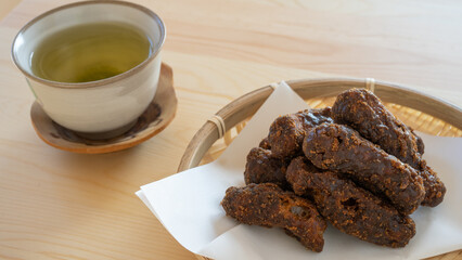 かりんとう　”Japanese deep fried brown sugar snack”