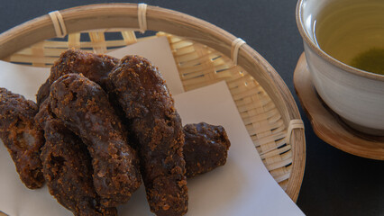 かりんとう　”Japanese deep fried brown sugar snack”
