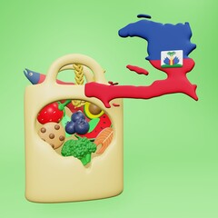 3d depiction of nutritional needs and consumption for a healthy brain in Haiti