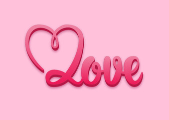 lettering de amor con l de coraz&oacute;n