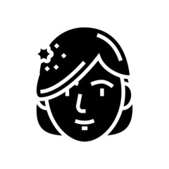 hairstyle fashion glyph icon vector. hairstyle fashion sign. isolated contour symbol black illustration