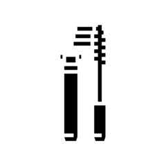 mascara cosmetic glyph icon vector. mascara cosmetic sign. isolated contour symbol black illustration