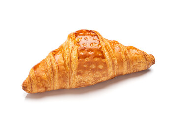 Delicious fresh croissant isolated on white background