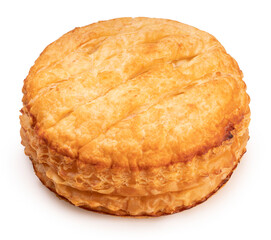 Bread Pie isolated on white background, Bread Pie on White With clipping path,