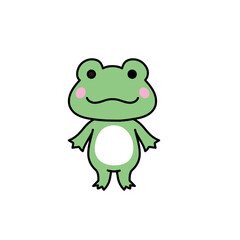 可愛いくてシンプルなカエルのイラスト