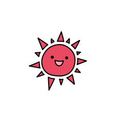 可愛くてシンプルな太陽のイラスト