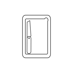 Cutting board and knife logo free vector