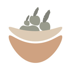 Botanical wall art vector set. Earth tone boho foliage illustration line art drawing with abstract shape. Abstract Plant Art design for print, cover, wallpaper, Minimal and natural wall art