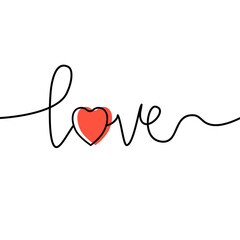 Love word on white background.valentines concept.