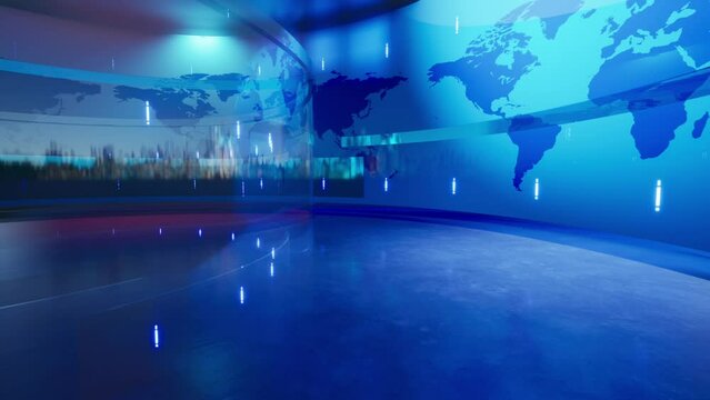 World Map background. news Studio Background for news report and breaking news on world live report.