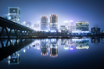 Fototapeta premium country skyline at night