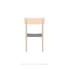 ダイニングチェア背面 メープル