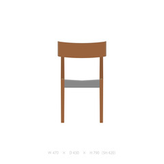 ダイニングチェア正面 チーク