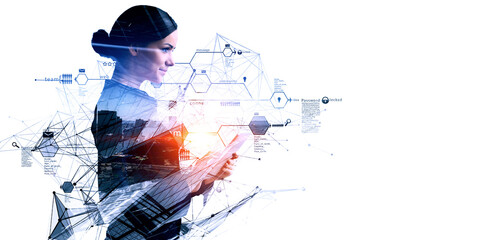 Social Web Network Concept . Mixed media