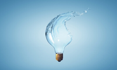 Light bulb from water splash