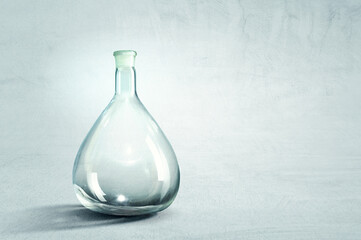 Empty glass bottle . Mixed media