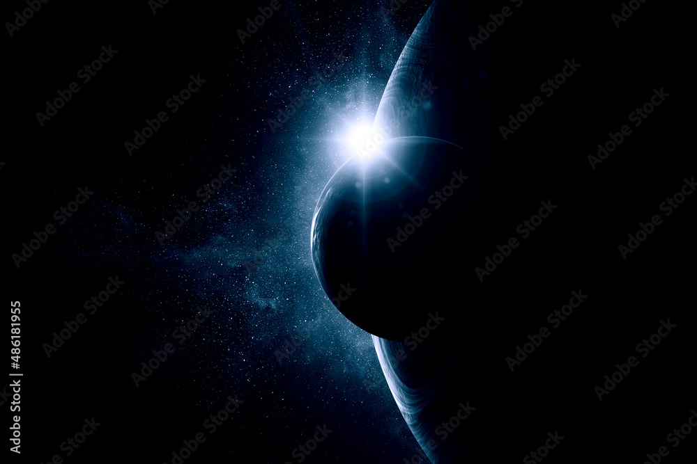 Poster Image of outer space. . Mixed media