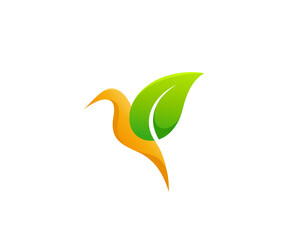 bird leaf logo illustration