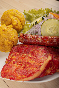 Tacacho with cecina, peruvian food