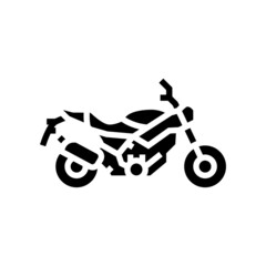 Naklejka na ściany i meble motorcycle transport glyph icon vector. motorcycle transport sign. isolated contour symbol black illustration