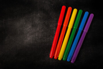 Rainbow LGBT colors. Markers