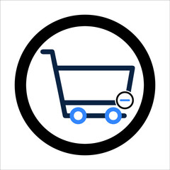 Shopping basket or Subtraction  icon