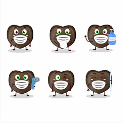 A picture of love chocolate candy cartoon design style keep staying healthy during a pandemic