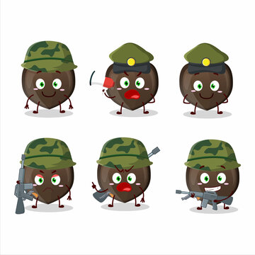 A charming soldier love chocolate candy cartoon picture bring a gun machine