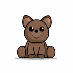 brown bear cub is sitting, cute and adorable