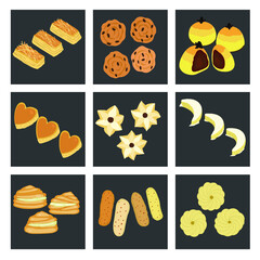 flat vector illustration design of indonesia traditional cake