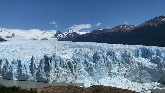 A beautiful view of a large ice detachment from the Perito Moreno Glacier