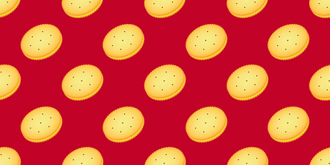flat vector illustration design of biscuit part 2 seamless pattern for print media. Can be used for background or wallpaper content