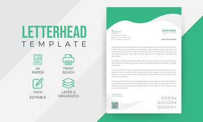 A4 paper healthcare medical letterhead design or doctor  clinic abstract leaflet brochure design template