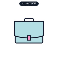 briefcase icon symbol template for graphic and web design collection logo vector illustration