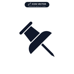 Push pin icon symbol template for graphic and web design collection logo vector illustration