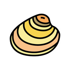 hard-shell atlantic clam color icon vector. hard-shell atlantic clam sign. isolated symbol illustration