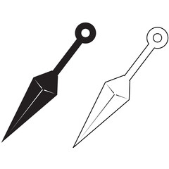 Kunai ninja icon on white background. Kunai blade symbol. Japanese ninja's weapon sign. flat style.