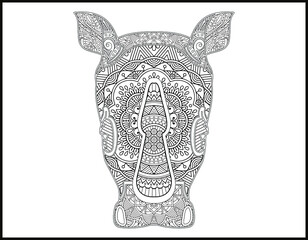 animal face coloring page, face outline, animal mouth coloring