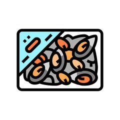 frozen mussel color icon vector. frozen mussel sign. isolated symbol illustration